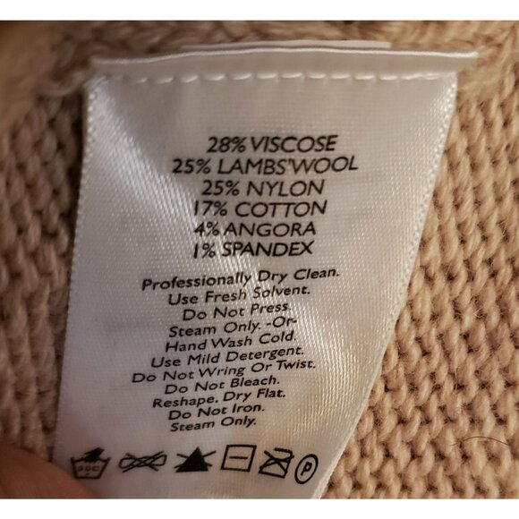 Eddie Bauer Soft and Cozy Tan Lambswool Blend Long Sleeve Cardigan Size XXLT  NW - Picture 11 of 12